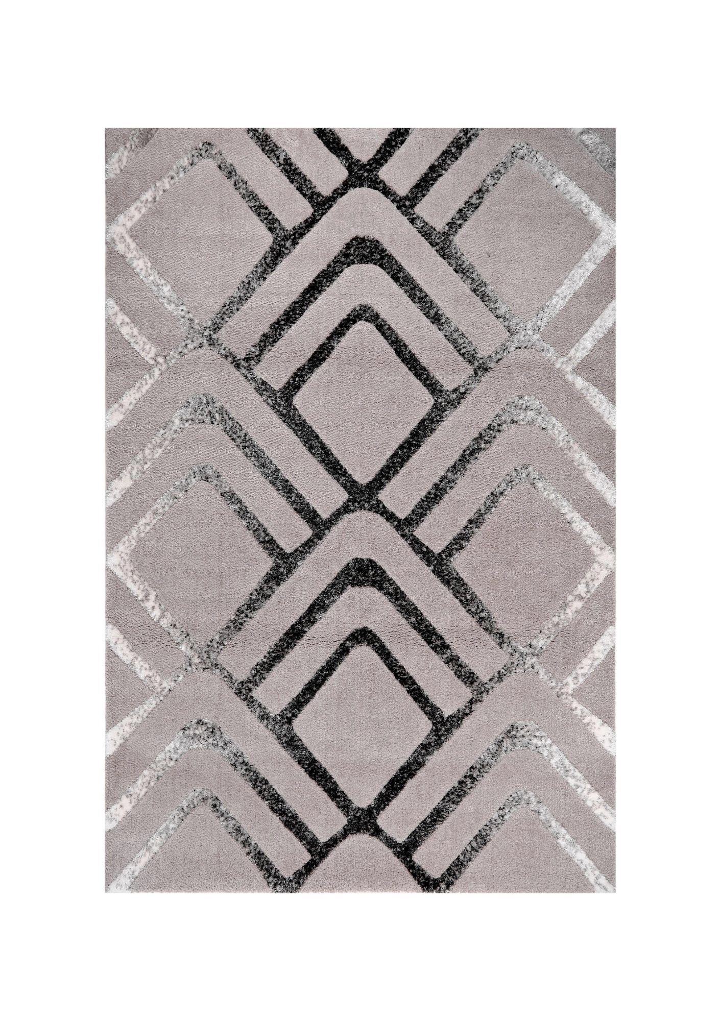 Soho 1237A Light Grey / White Modern Area Rug