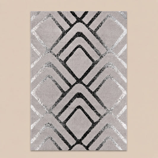Soho 1237A Light Grey / White Modern Area Rug