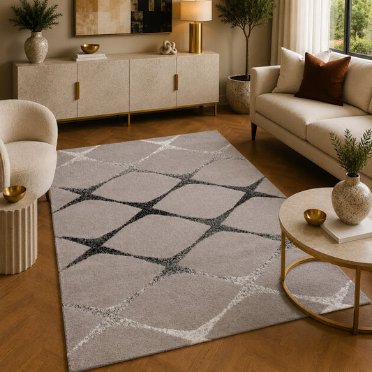 Soho 1242B Light Grey / Anthracite Modern Area Rug