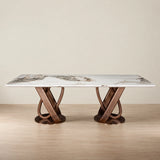 Soho Marble Top Wooden Dining Table 2.4M