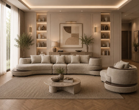 Soma Modern Fabric Sofa Set Light Grey