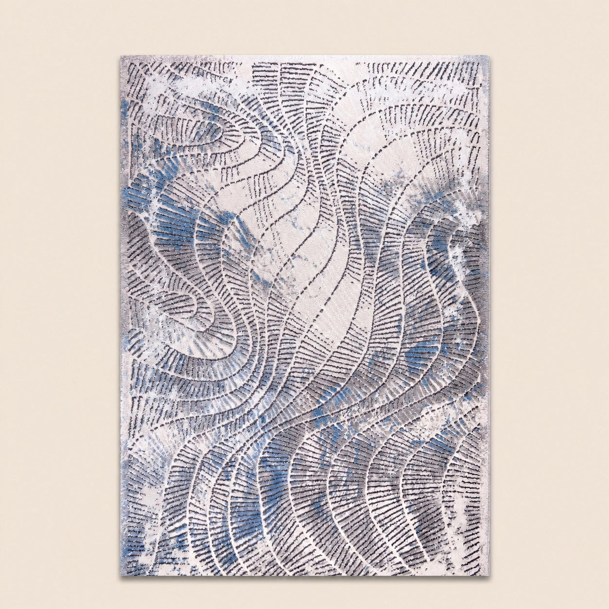 Tiger 5230A Cream / Blue Modern Area Rug