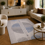 Tiger 5231A Light Grey / Medium Blue Modern Area Rug
