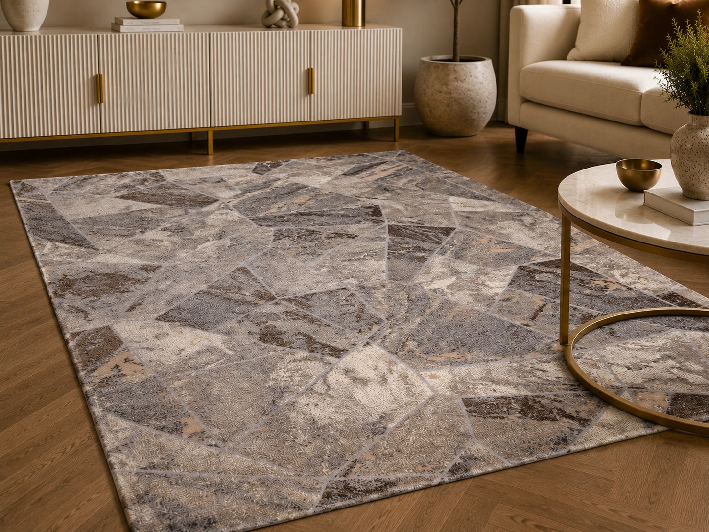 Tiger 9801A Grey / Dark Vizon Modern Area Rug