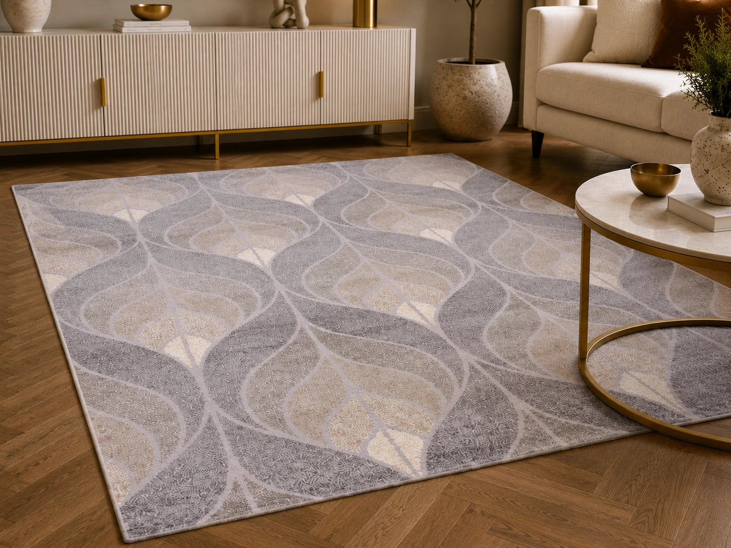 Tiger 9808A Grey / Beige Modern Area Rug