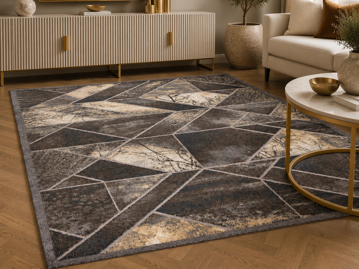 Tiger 9995A Grey / Dark Vizon Modern Area Rug