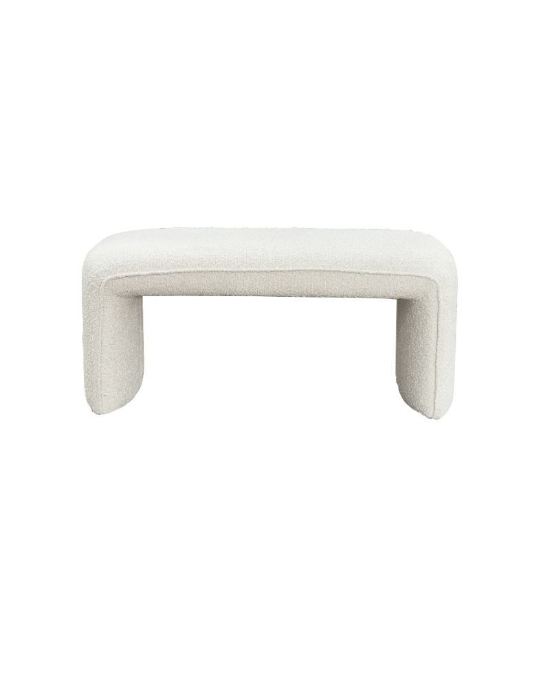 Thomas Contemporary Footstool In Fabric Toupe