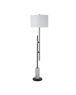 Contemporary Stylish Light Marble Base Table Lamp Cream Linen Shade