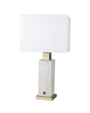 Contemporary Light Stylish Marble Base Table Lamp Cream Linen Fabric Shade