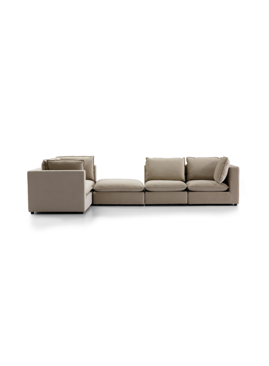 Cozy Haven Chaise Modular Fabric Beige