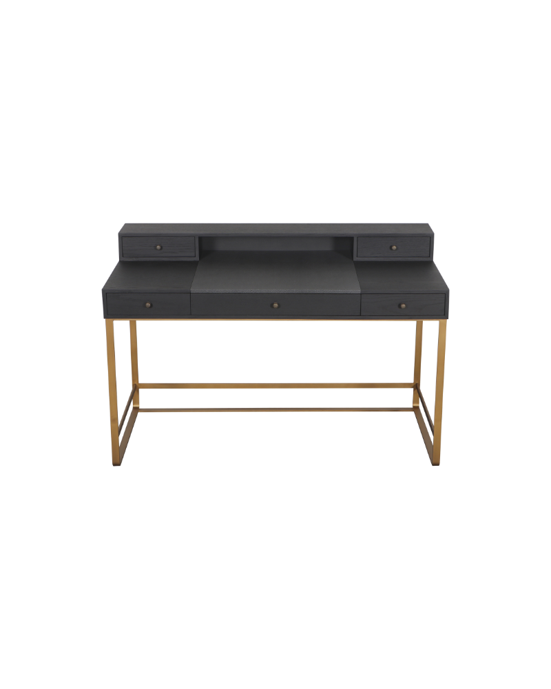 Polly Study Desk Black Gold Base