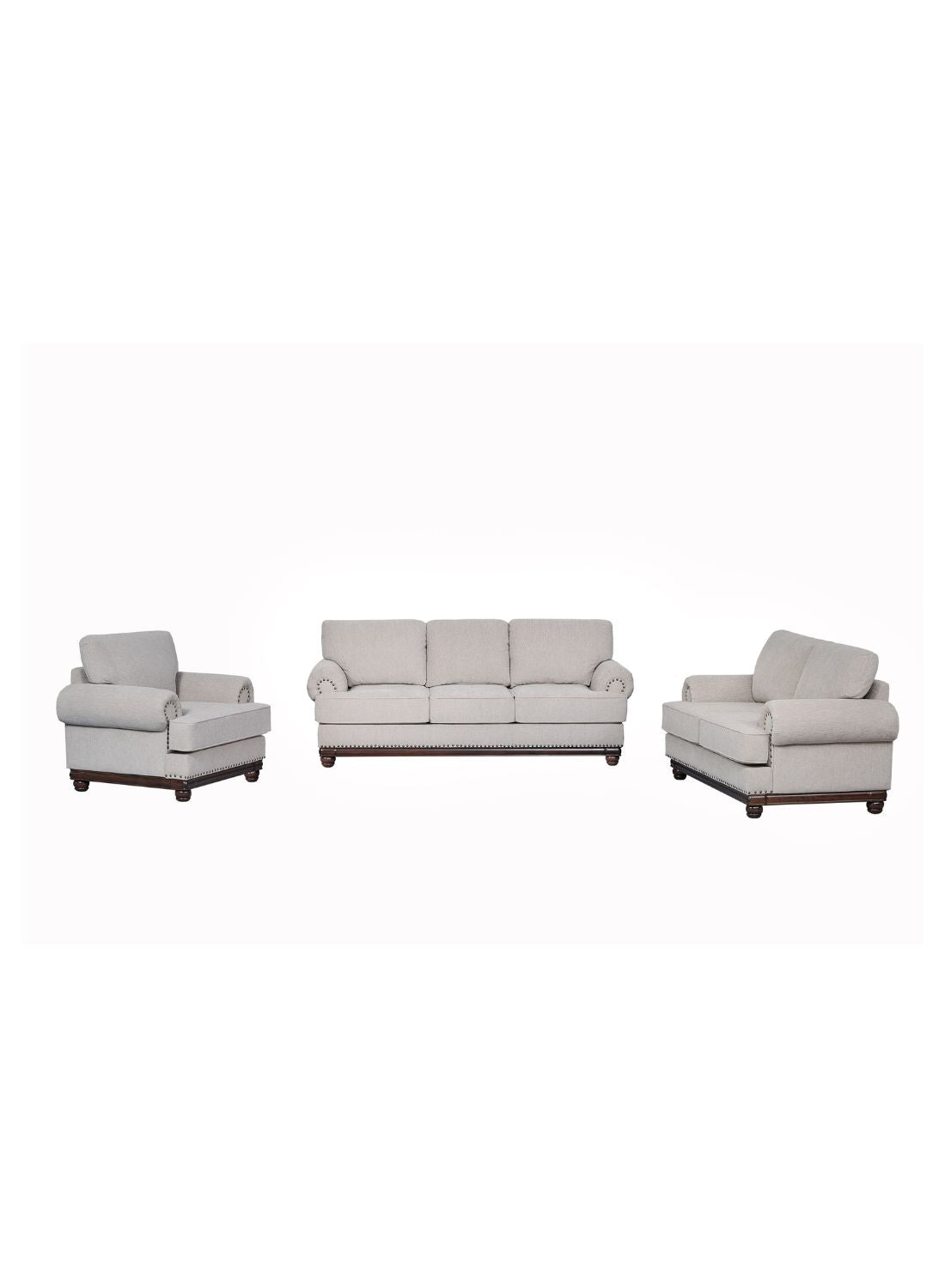 Ryan Beige Fabric Contemporary Sofa Set