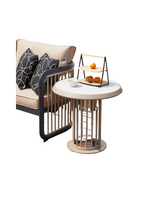 City Outdoor Side Table With Ice Bucket Light Stain