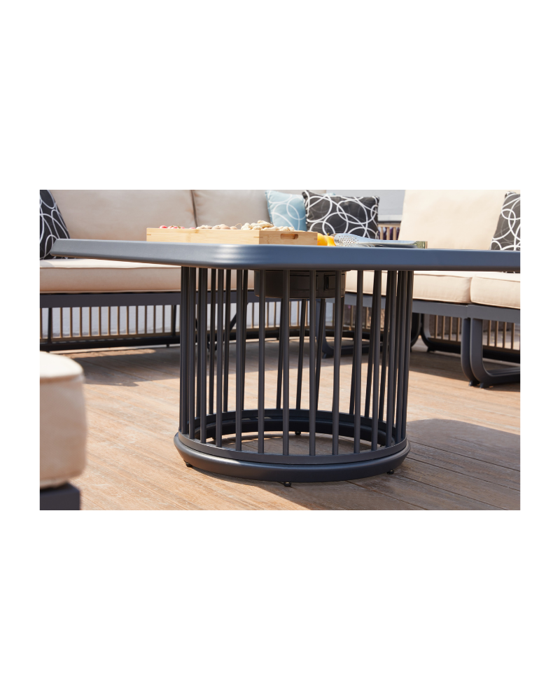 City Outdoor Coffee Table With BBQ Dark Stain