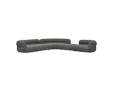 Cuddle Fabric Corner Modern Sofa Set Dark Grey