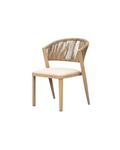 Glenn Outdoor Dining Chair With Fixed Cushion Oak Stain
