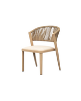 Glenn Outdoor Dining Chair With Fixed Cushion Oak Stain