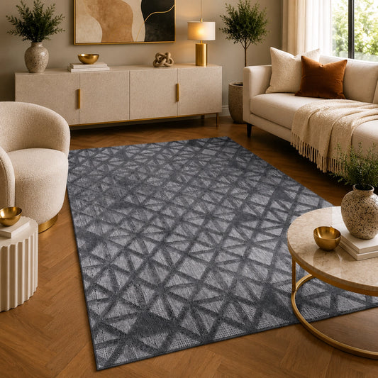 Venus E697A Dark Grey Modern Area Rug