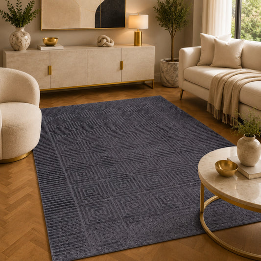Lucca E646A Dark Grey Modern Area Rug