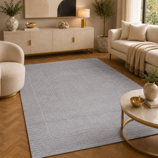 Lucca E646A Light Grey Modern Area Rug