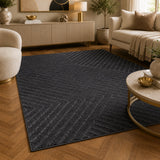 Venus E690B Dark Grey Modern Area Rug