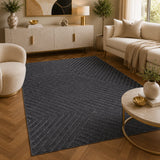 Venus E690B Dark Grey Modern Area Rug