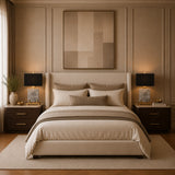 Luxury designer lamp featuring grey marble base and black fabric shade
