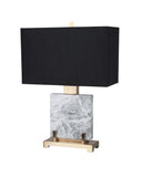 Verona Marble Table Lamp with Black Shade & Brass Base