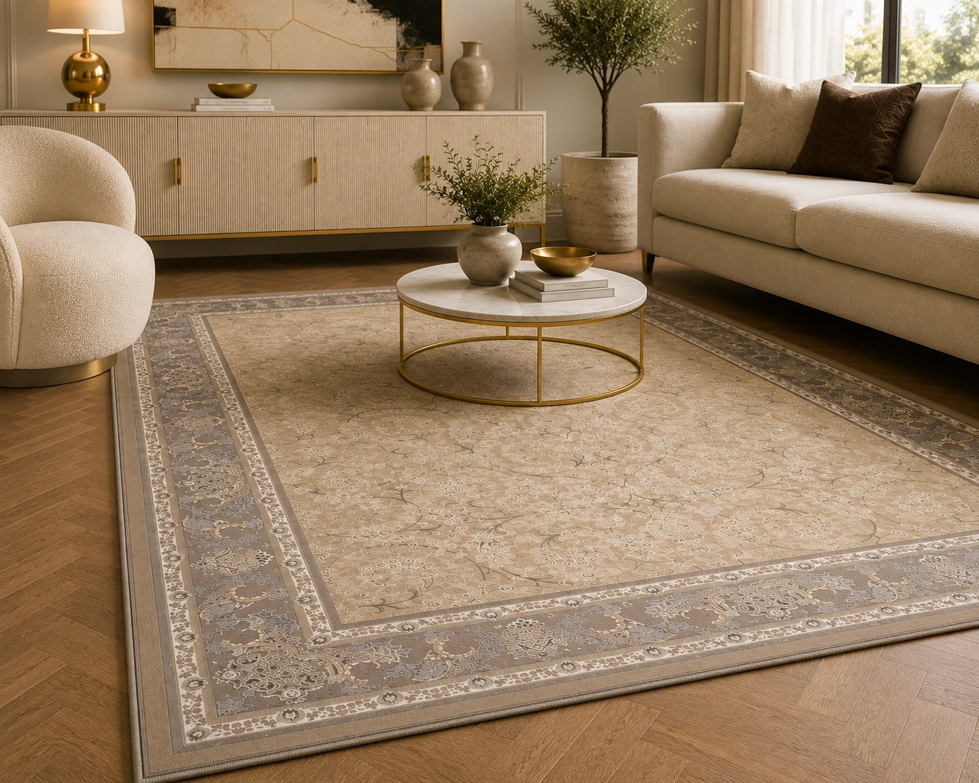 Zartosht 6600 NE Beige Persian Traditional Rug