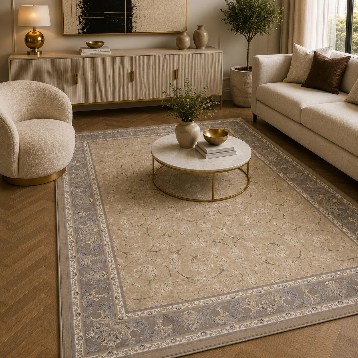 Zartosht 6600 NE Beige Persian Traditional Rug