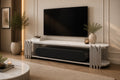Alexis Marble Top Tv Stand White Silver