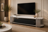 Alexis Marble Top Tv Stand White Silver