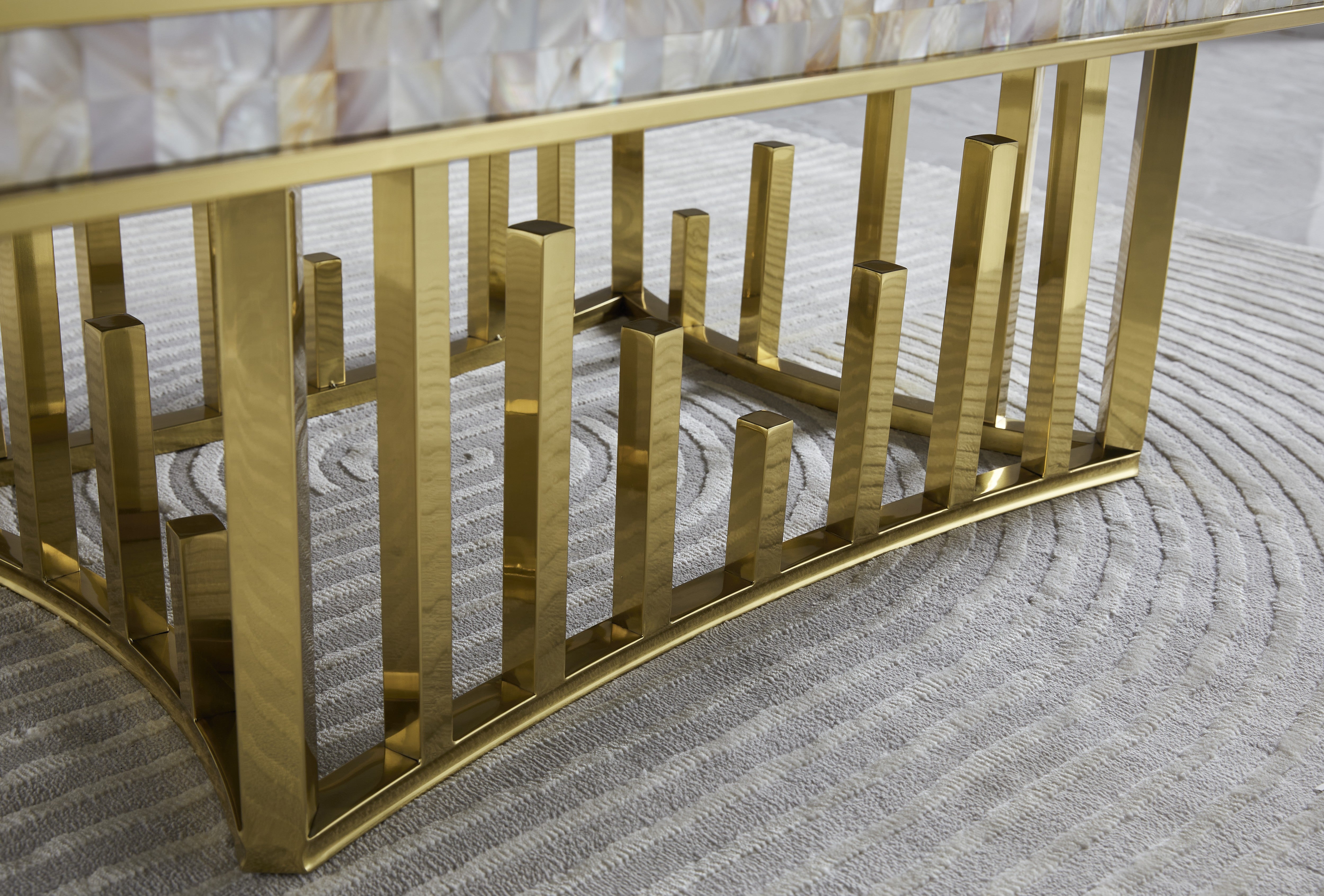 New Stela Coffee Table Marble Top Stainless Steel Base Gold