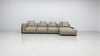 Roman 3 Seater Chaise Genuine Taupe Leather