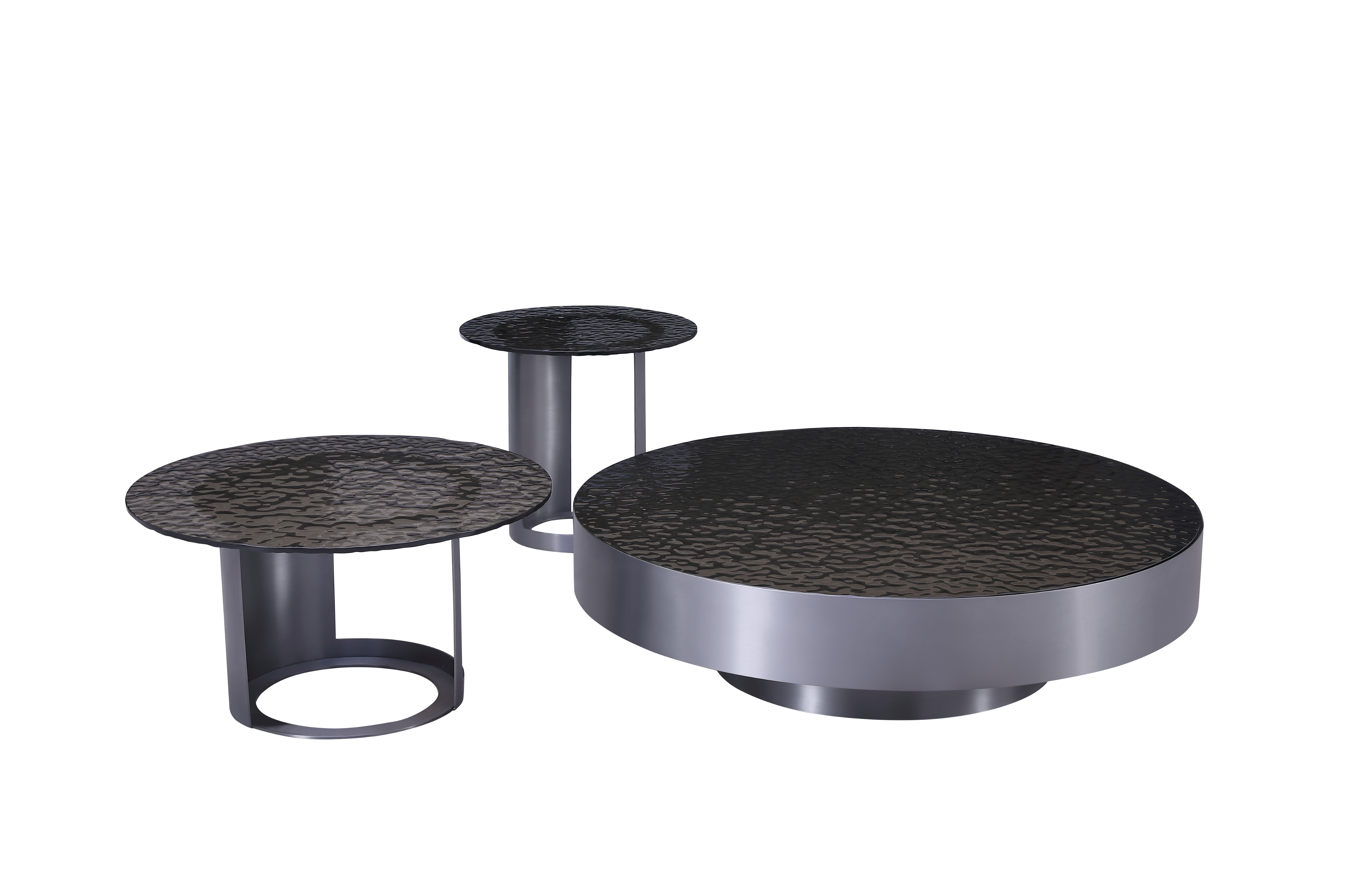 Jolien Modern Customized Grey Glass Top Stainless Steel Base Side Table