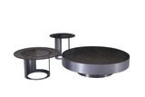 Jolien Modern Customized Grey Glass Top Stainless Steel Base Side Table